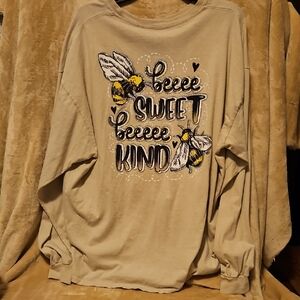 Beige Graphic Long Sleeve Shirt